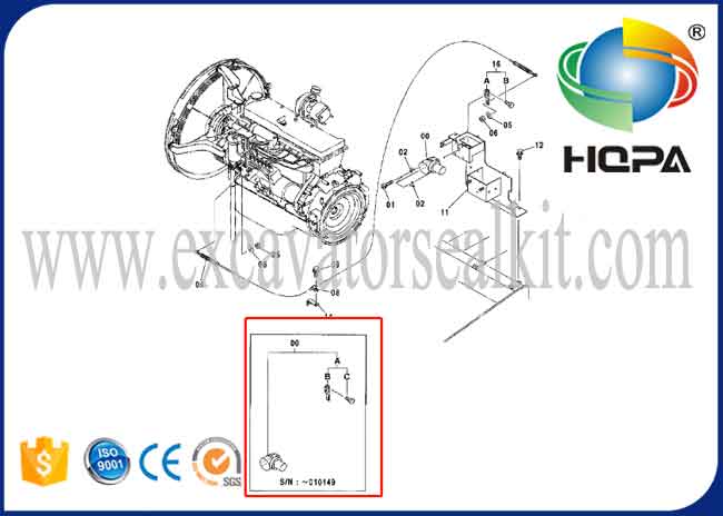 Hitachi EX200-5 EX200-6 ZX200 için Step Motor Gaz Motoru 4614911 4360509